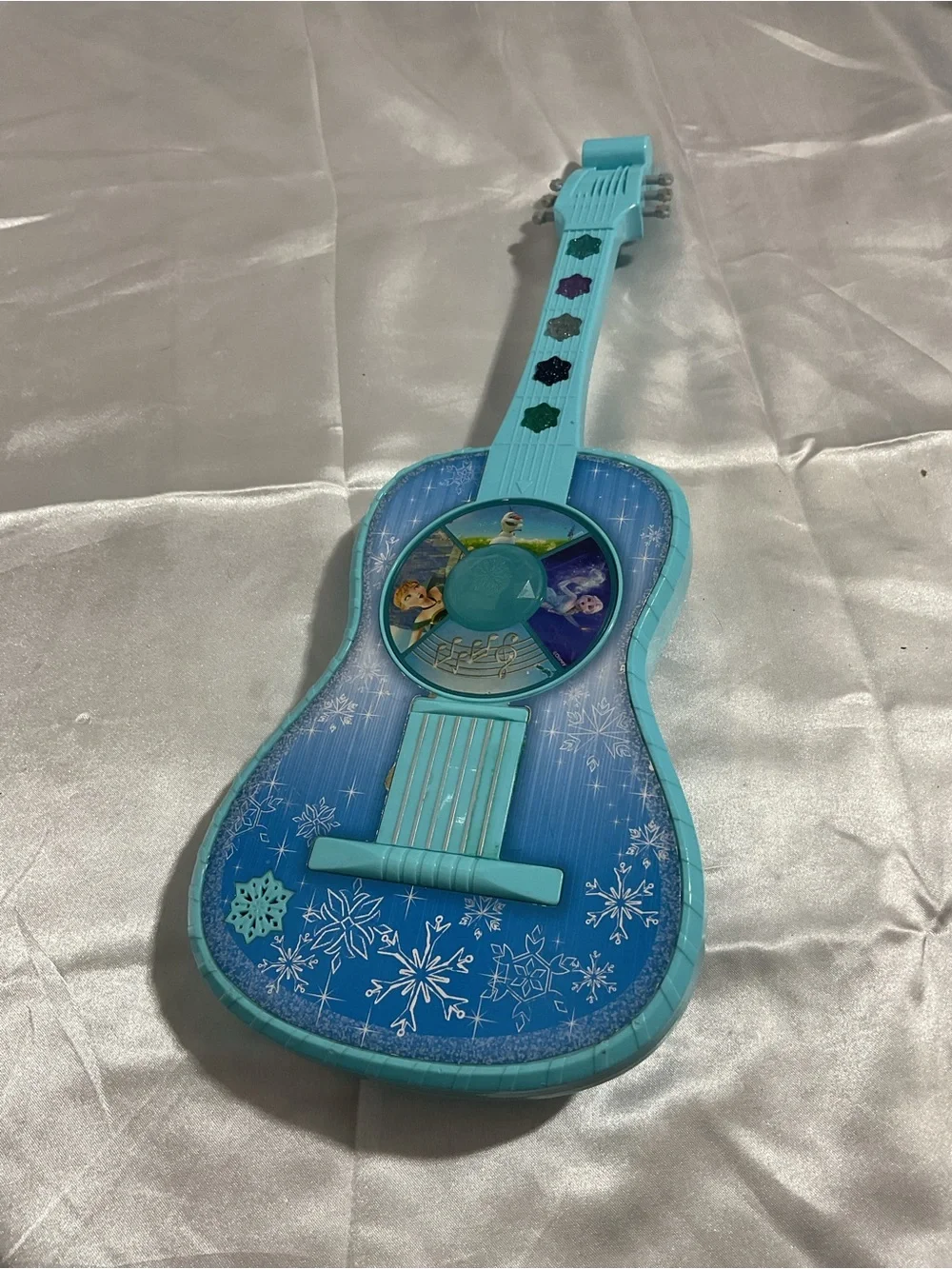 Kids Toy Acoustic Guitar - Light Blue Frozen-Themed Design